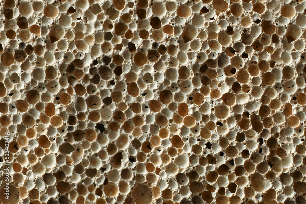 Closeup of natural porous pumice stone background