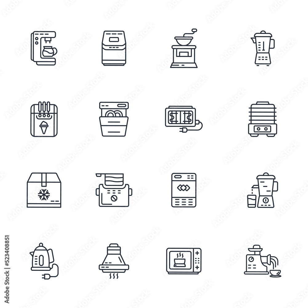 kitchen appliances icons symbol vector elements for infographic web kitchen appliances icons symbol vector elements for infographic web