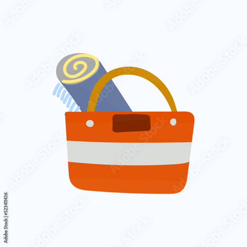 beach bag isolated on white background