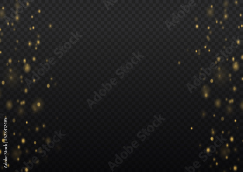 Blur sparks, golden dust, blurred lights bokeh