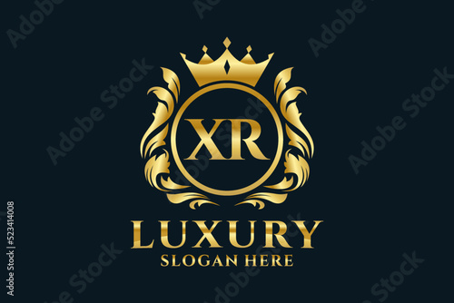 Initial XR Letter Royal Luxury Logo template in vector art for luxurious branding projects and other vector illustration.