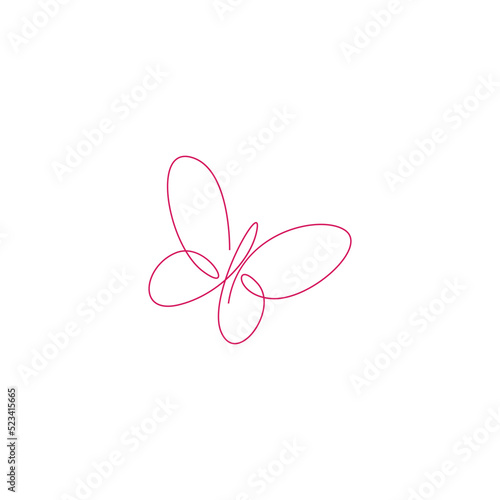 Butterfly line art image illustration template