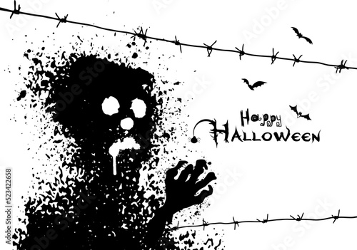 Happy Halloween blot monster. Vector illustration
