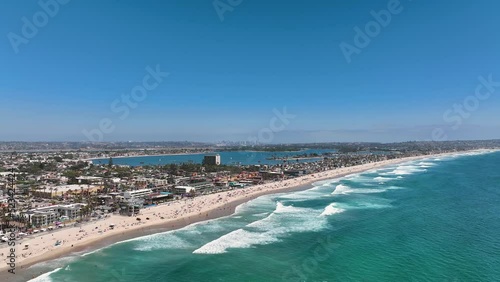 Aerial view of Mission Bay and Pacific Beach, drone, 4K photo