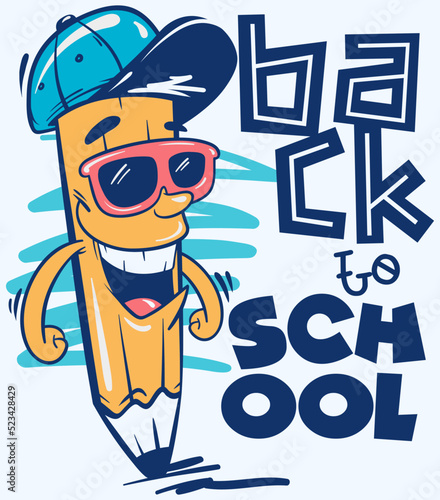 Cool pencil happy back to school