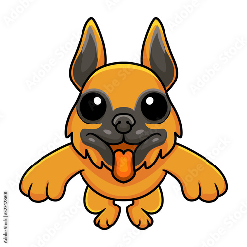 Cute german shepherd dog cartoon jumping