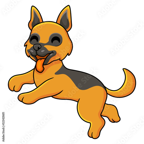 Cute german shepherd dog cartoon