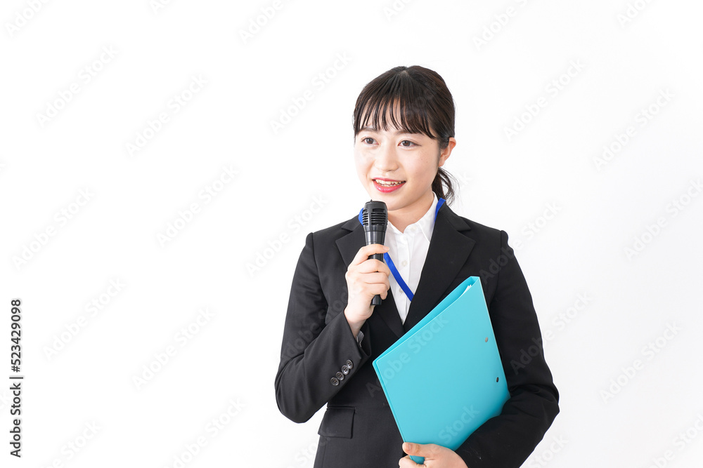 Young business woman giving a presentation Young business woman giving a presentation