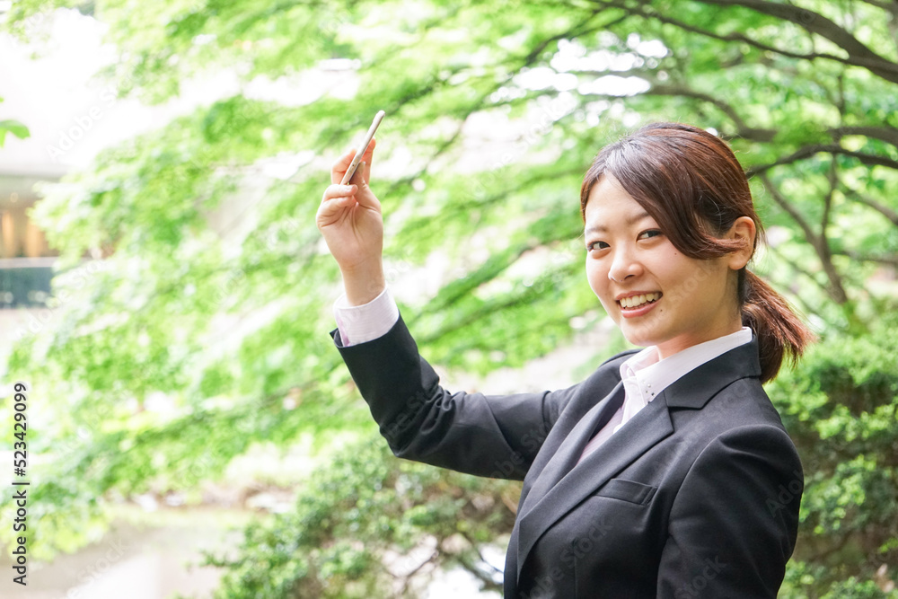 Young businesswoman taking a selfie with smile Young businesswoman taking a selfie with smile