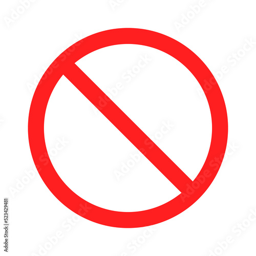 Prohibition symbol. Warning is prohibited from entering. Circle red warning icon. Not allowed Sign. Illustration of traffic sign in flat style. Transparent background. Png illustration photo