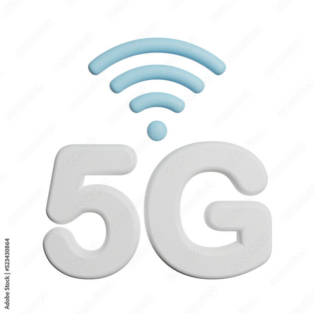 Internet 5G Network Signal 3D Rendering Illustration Internet 5G Network Signal 3D Rendering Illustration