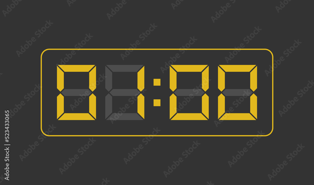 1:00, Digital clock number. Vector illustration.
1:00, Digital clock number. Vector illustration.