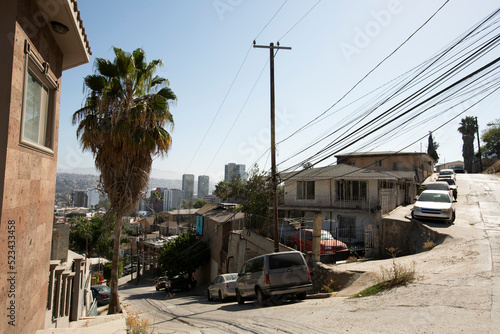 View of a neighborhood near downtown Tijuana, Baja California, Mexico.