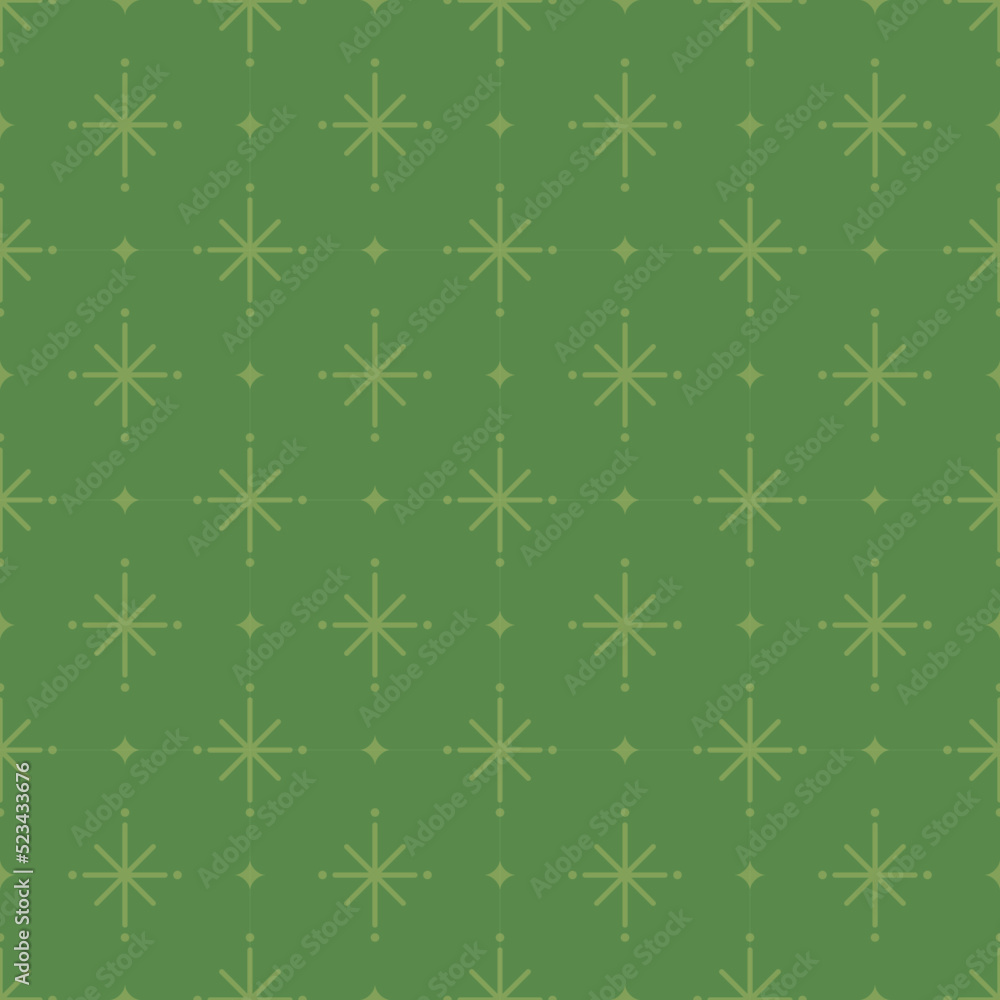 Seamless pattern with green star sparkles. Seamless pattern with green star sparkles.