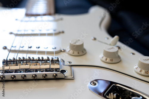close up of a guitar