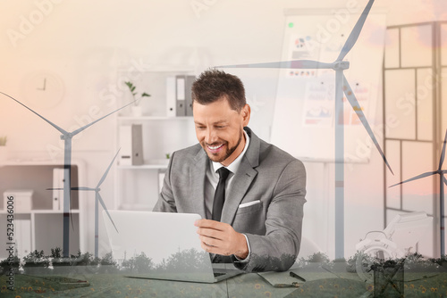 Double exposure of business...