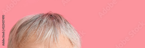 Senior woman with grey hair...