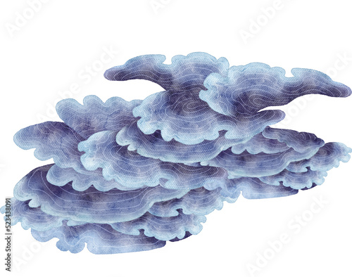 under ocean life element with watercolor painted , Coral reef with transparent background © jenjira
