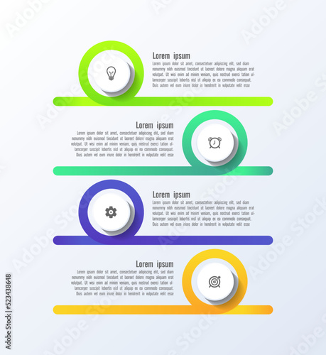 Gradient colorful infographic business template