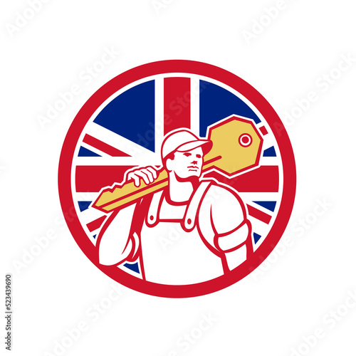 British Locksmith Union Jack Flag Icon