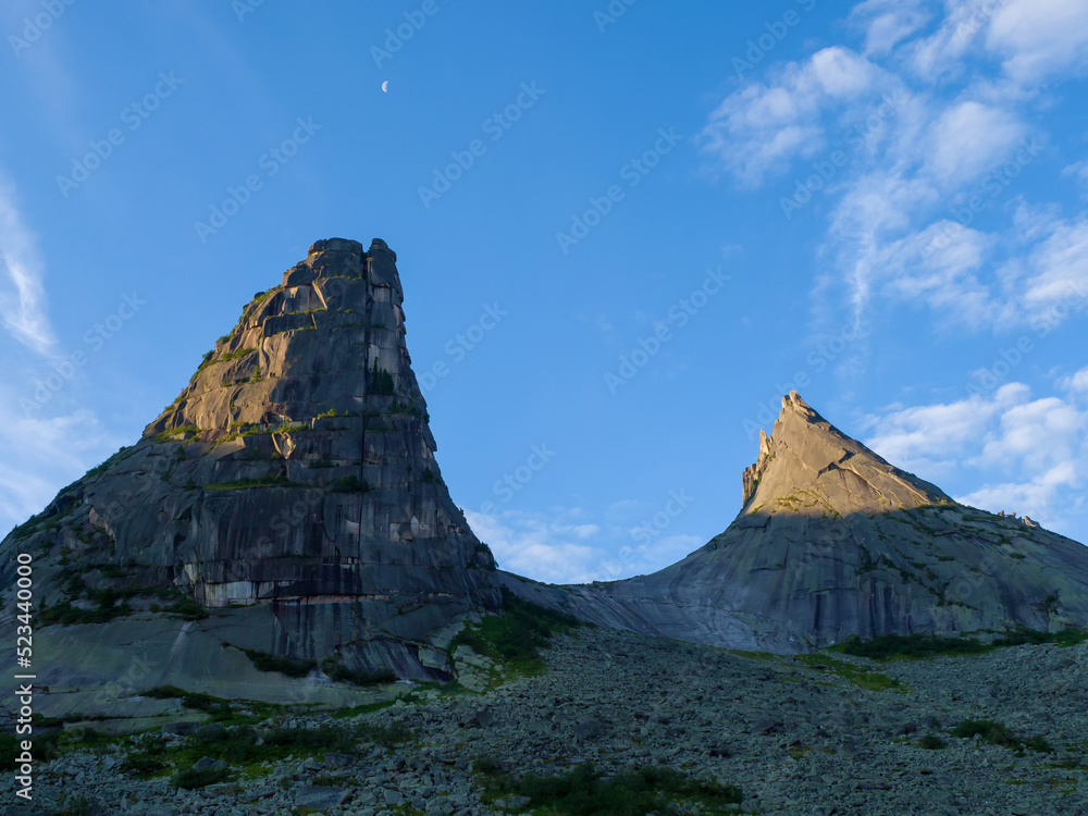 Parabola Rock in the Ergaki Nature Park. Mountains in Siberia. Western Sayan