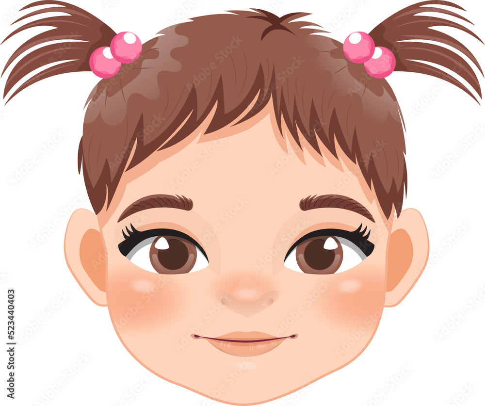 Cute Baby Girl Face Collection Cartoon Character Cute Baby Girl Face Collection Cartoon Character