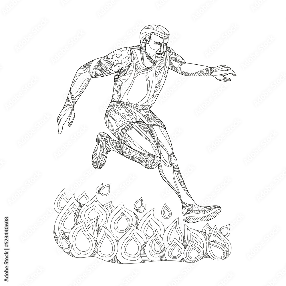 Obstacle Racer Jumping Fire Doodle Art Obstacle Racer Jumping Fire Doodle Art