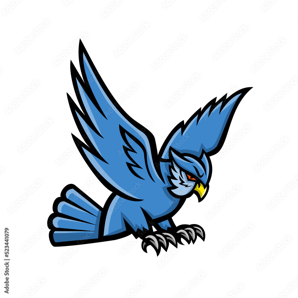 Obraz premium Horned Owl Swooping Mascot