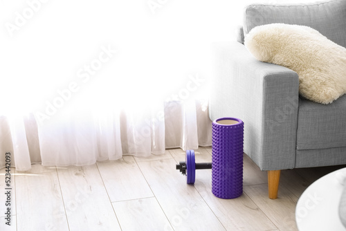 Foam roller and dumbbell ne...