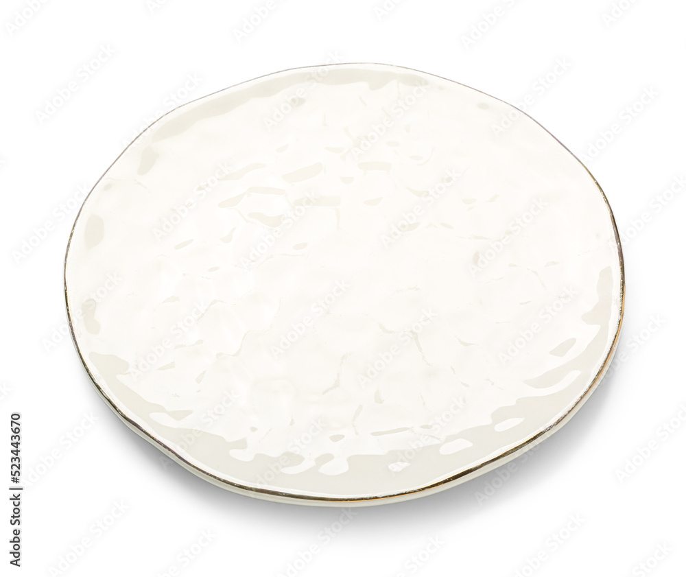 Empty ceramic plate isolated on white Empty ceramic plate isolated on white