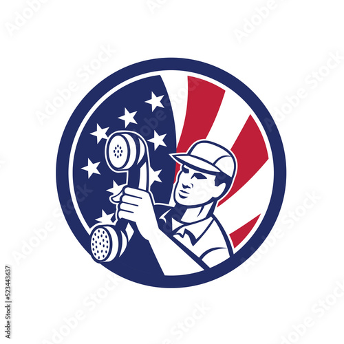 American Telephone Installation Repair Technician Icon © patrimonio designs