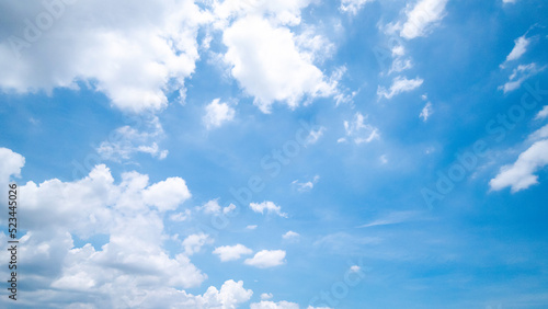 Panoramic view of clear blue sky and clouds, clouds with background. © pinglabel