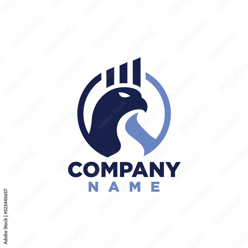 Eagle logo combined with river. Eagle logo combined with river.