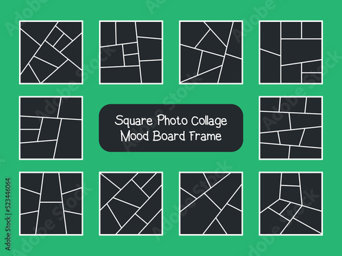 10 Square Photo Collage Mood Board Frame Photo And Image Mosaic Presentation Template Photographs Collection