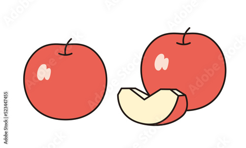 リンゴのイラスト素材。
