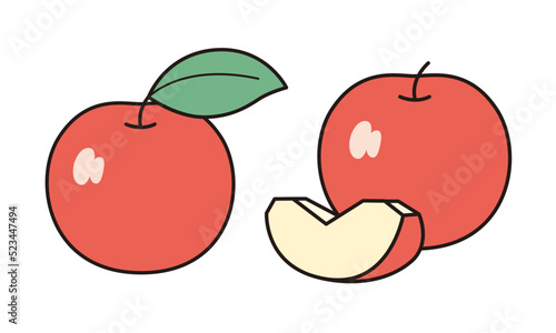 リンゴのイラスト素材。