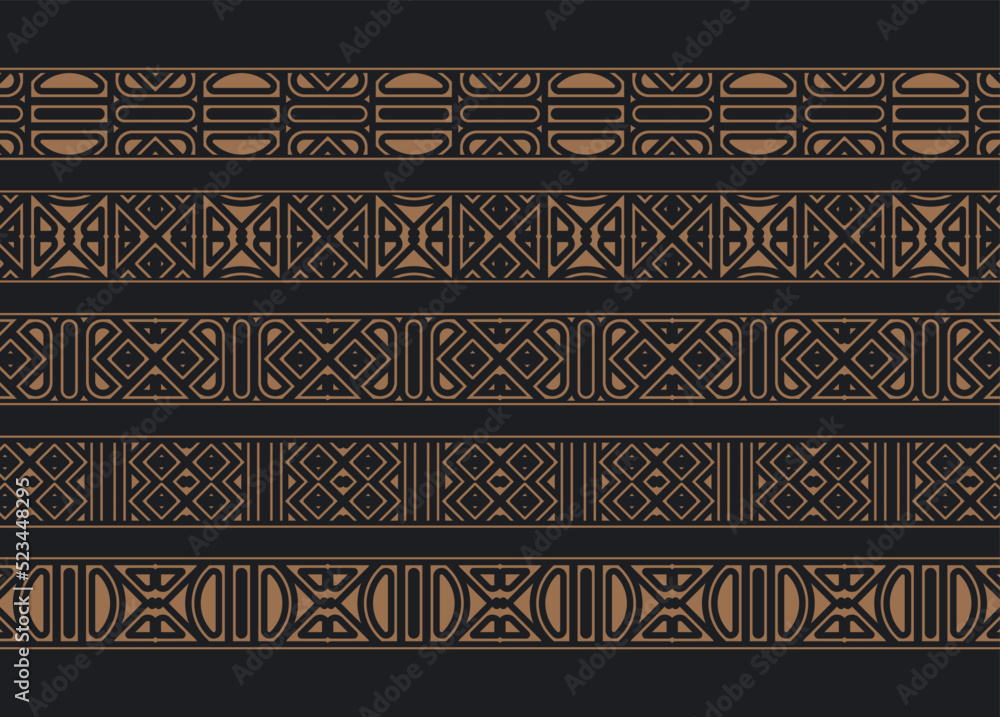ornament style ethnic seamless borders set ornament style ethnic seamless borders set