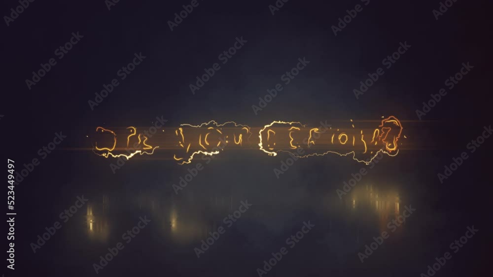 Are You Ready 3D Cinematic gold neon laserTitle Trailer animation opening intro text message. 4K 3D illustration Are you ready golden text effect title intro abstract background concept