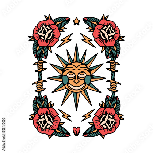 oldschool tattoo flash vector design
