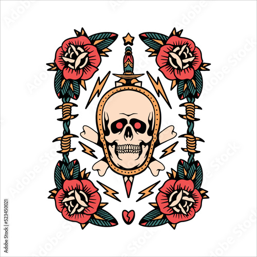 oldschool tattoo flash vector design