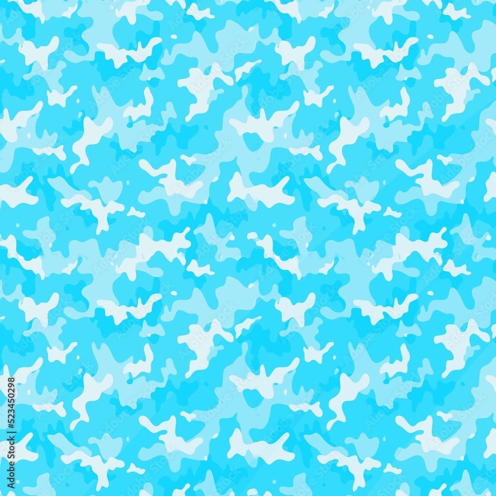 Blue camouflage military for designer background. Gentle classic texture.
