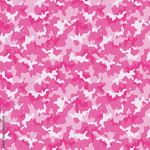 Pink camouflage military for designer background. Gentle classic texture. 