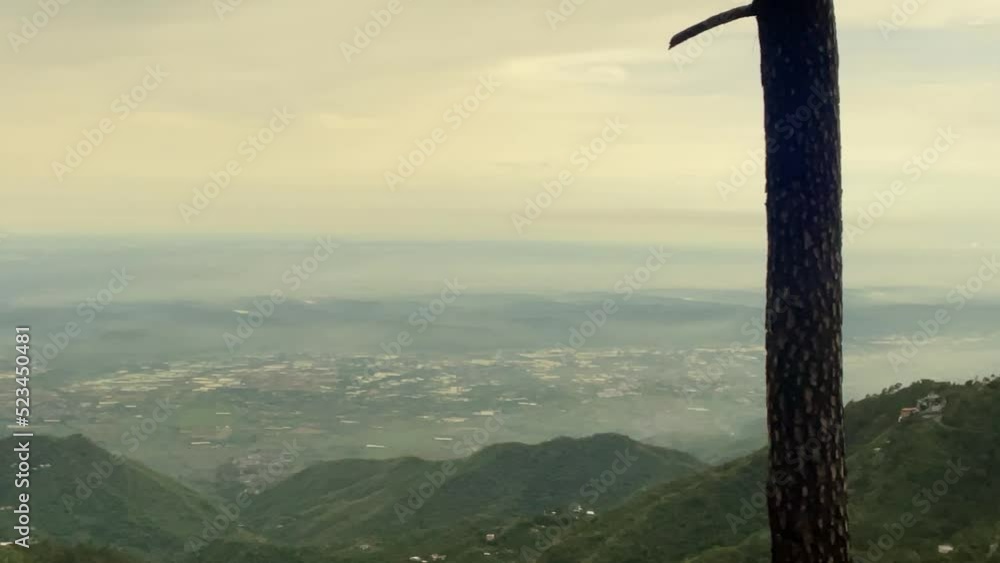 Panning Shot of the Landscape in Kasauli, India.