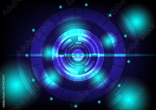 Vector cyber security communication concept with circuit board for the technology background