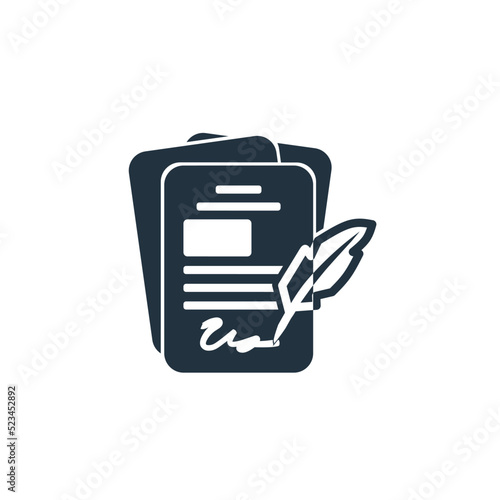 Contract icon in trendy flat style isolated on white background.  contract signing symbol for web and mobile applications.