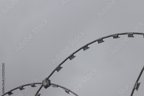 Metal barbed wire.