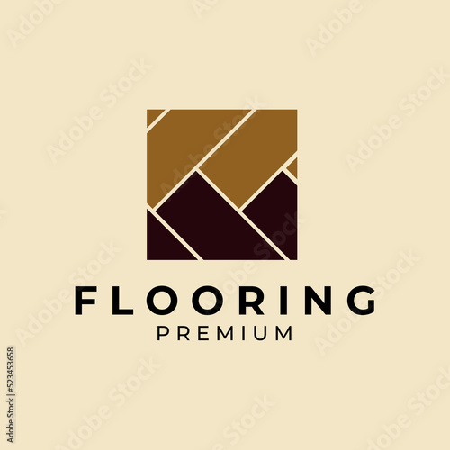 minimalist parquet flooring logo vector design