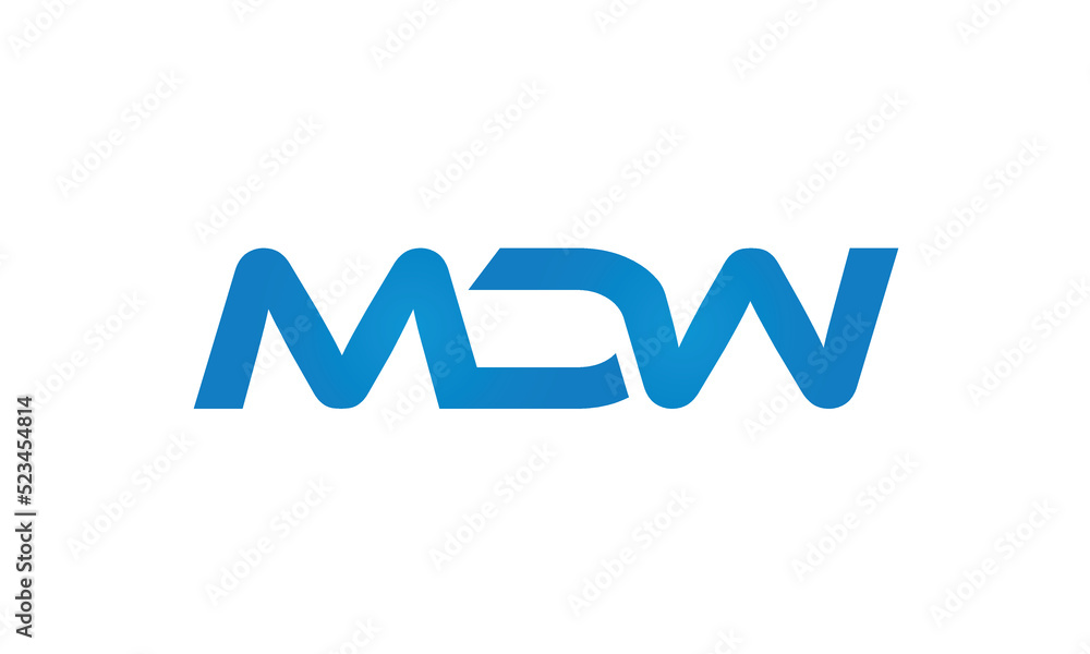 MDW letters linked logo design, Letter to letter connection monogram concepts vector alphabet MDW letters linked logo design, Letter to letter connection monogram concepts vector alphabet