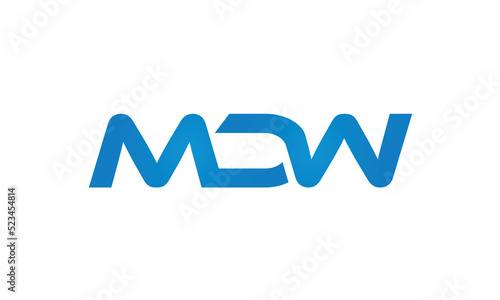 MDW letters linked logo design  Letter to letter connection monogram concepts vector alphabet