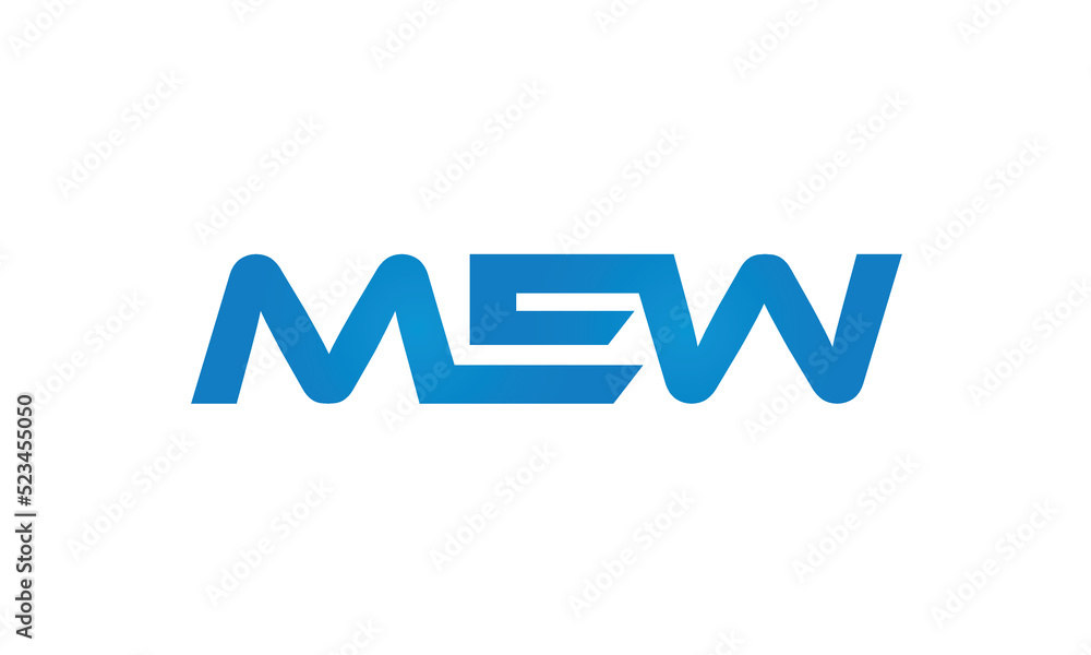 MEW letters linked logo design, Letter to letter connection monogram concepts vector alphabet
